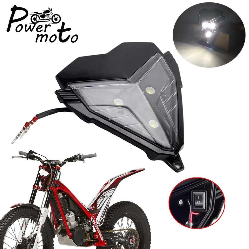 Enduro Headlamp Mask For Gas Gas TXT EC 280 125 250 300 Pro EXC-F SX XC XC-F XC-W Dirt Trial Bike LED Headlight Head Lamp Black