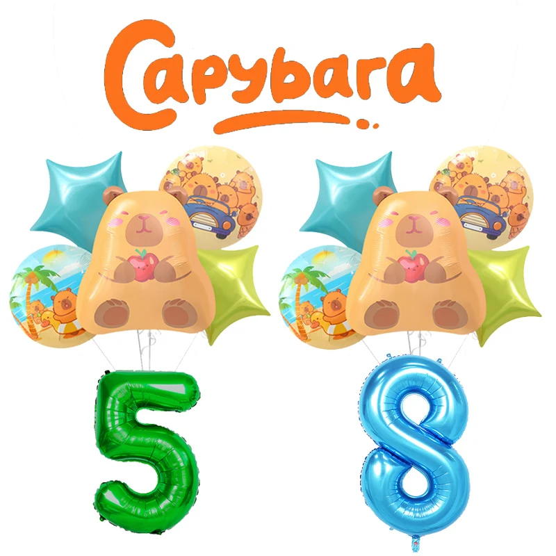 

Capibara Digit 1-10 Balloons Anime Capybara Balloon Kids Birthday Baby Shower Gender Reveal Party Decoration Children Toys Gift