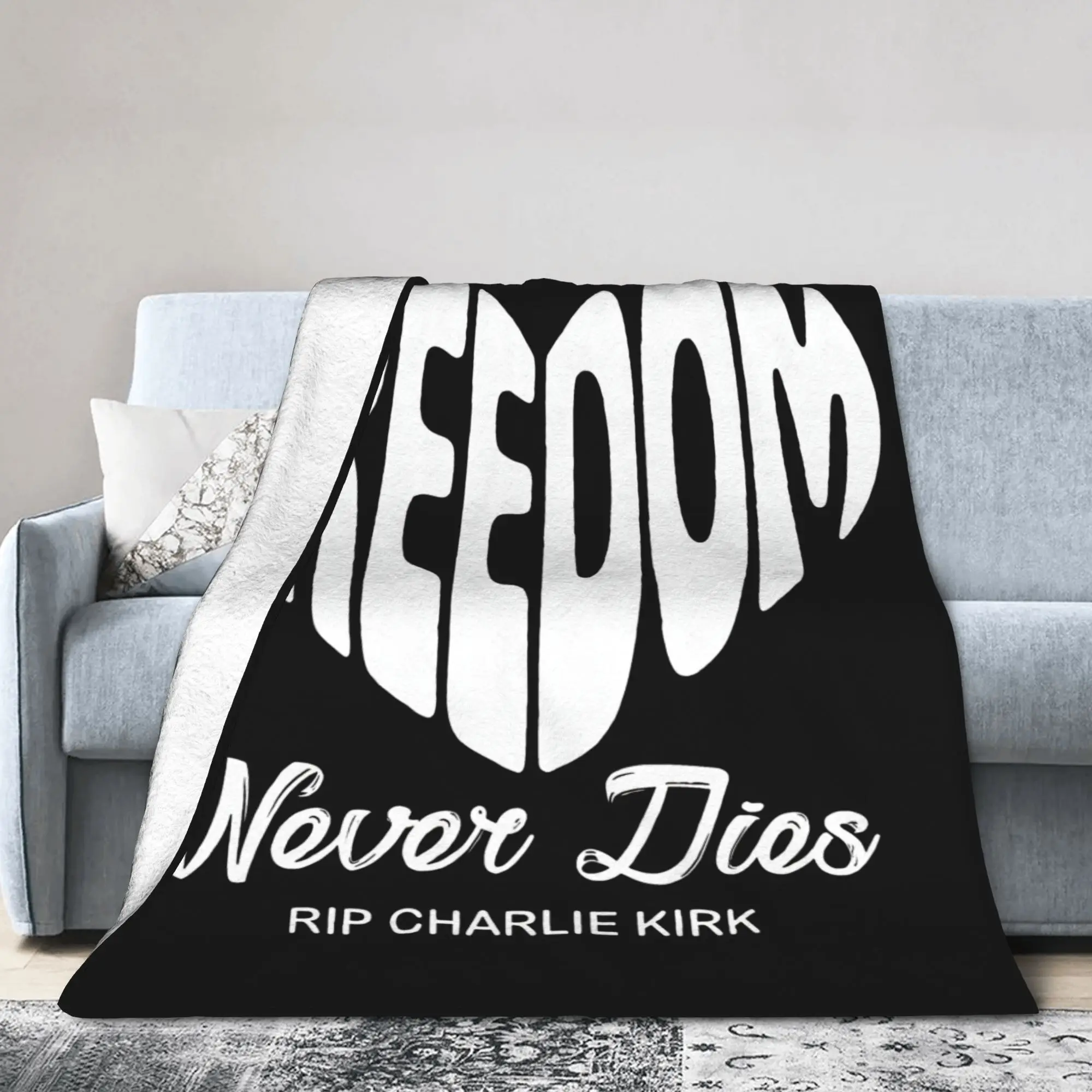 Freedom Charlie Kirk RIP Blankets A True Patriot Plush Novelty Soft Throw Blanket for Bedroom Textile Decor Outdoor