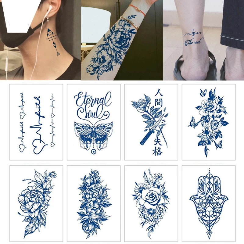 Tatouages Temporaires Imperméables pour Homme et Femme, Autocollant de Tatouage, Mini Taille, Art Corporel, Sexe, 3D, Amour, Code-barres