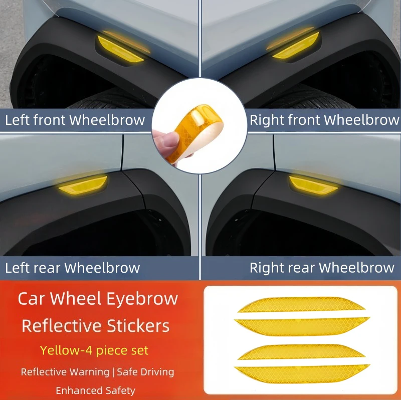 Fit for BYD Leopard 3 Titanium 3 Modified Auto Wheel Eyebrow Luminous Warning Upgrade Parts Car Wheel Eyebrow Reflective Sticker