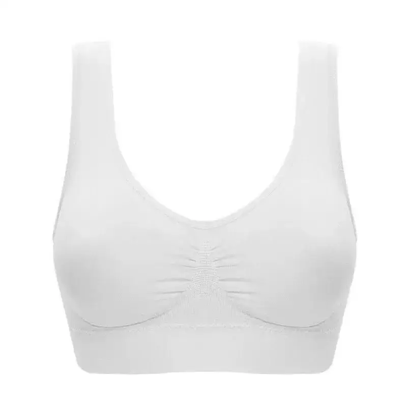 1 Piece Single-layer Large Size Adjustable Gathered Sports Bra No Bra Pads No Steel Ring No Scar Gathered Underwear