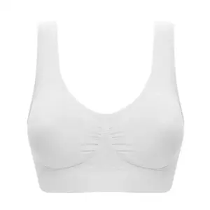1 piece of single layer large size sports bra together adjustable without bra pillows without steel ring without scar underwear gathered Main Main Sales Strengthened Bra - №2
