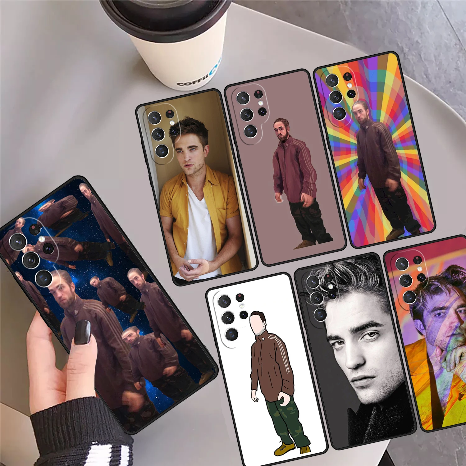 Robert Pattinson Standing Meme Phone Case Cover For Samsung Galaxy S24 Ultra 23 S22 Plus S21 FE S20 S8 S9 S10 Note 10 Pro 20