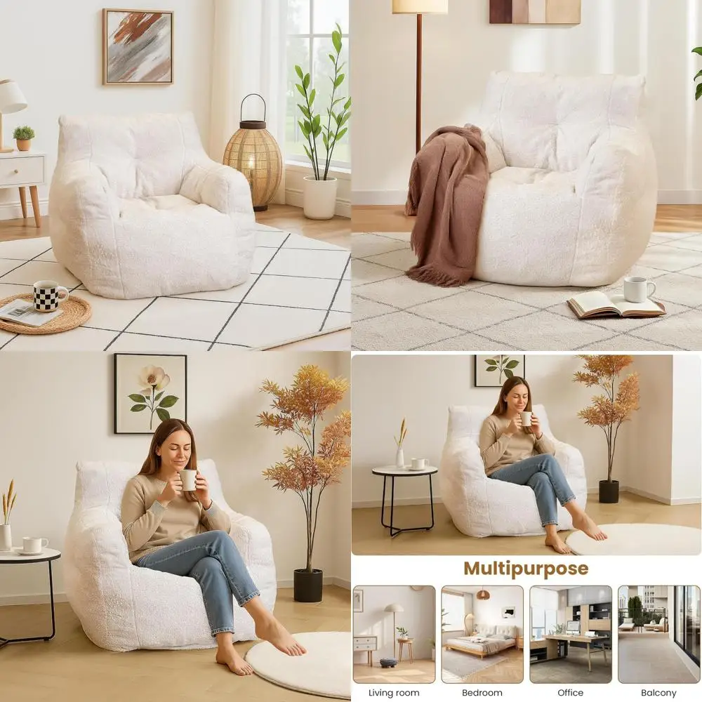 

Удобные кресла-мешки из пены с эффектом памяти — для взрослых и детей, плюшевый ленивый диван, уютное пушистое сиденье для небольших помещений