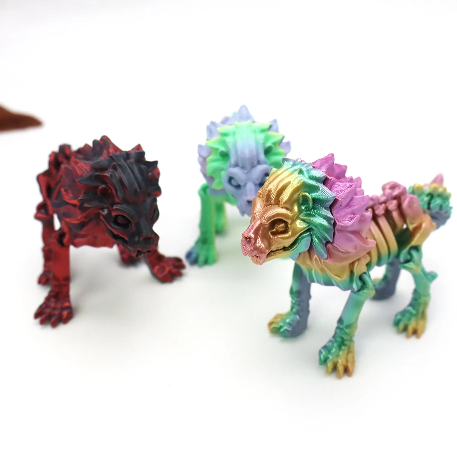 3D 프린팅된 골격 사자 장식품 선물 창의적인 동물 관절 가동 장난감 액션 피규어 장난감 데스크탑 장식품 어린이 선물