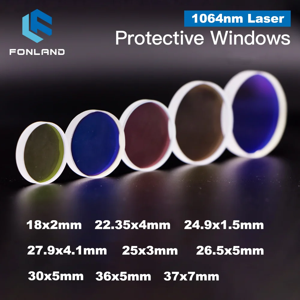 FONLAND Hot Sale Size Optical Laser Protective WIndows 1064nm Quartz Fused Silica for Raytools WSX Bodor Precitec Laser Head