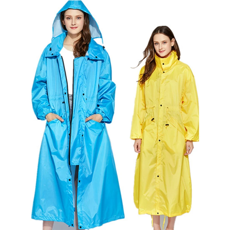 New Fashion Breathable Men And Women Long Rain Coat Poncho Ladies Waterproof Lengthen Raincoat Adults Jacket Windproof Rainwear