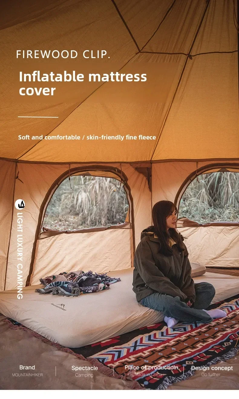 Mountainhiker Aufblasbare Camping-Luftmatratze mit Staubschutzabdeckung, Tragbare Outdoor-Matratze aus Polyester, Weich und Komfortabel – Detail 1
