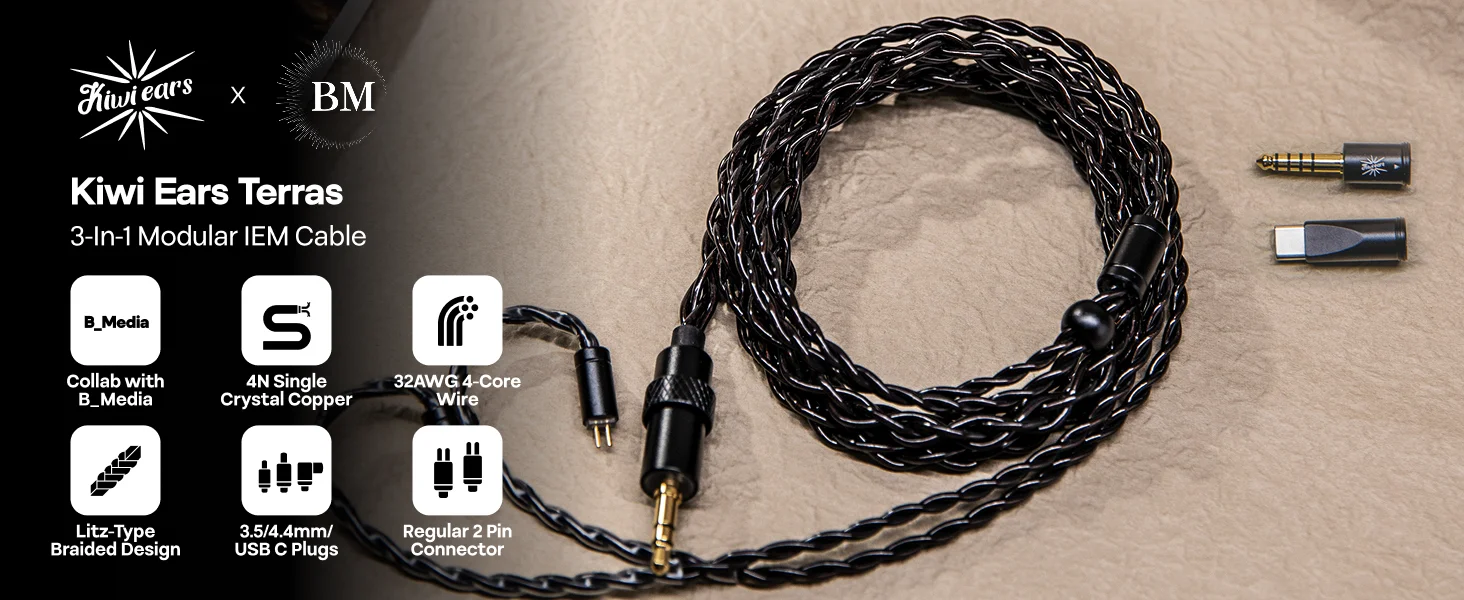 Kiwi Ears x B_Media: Terras Premium Performance-Kabel mit modularer Kompatibilität und flexiblem, langlebigem Design – Detail 3