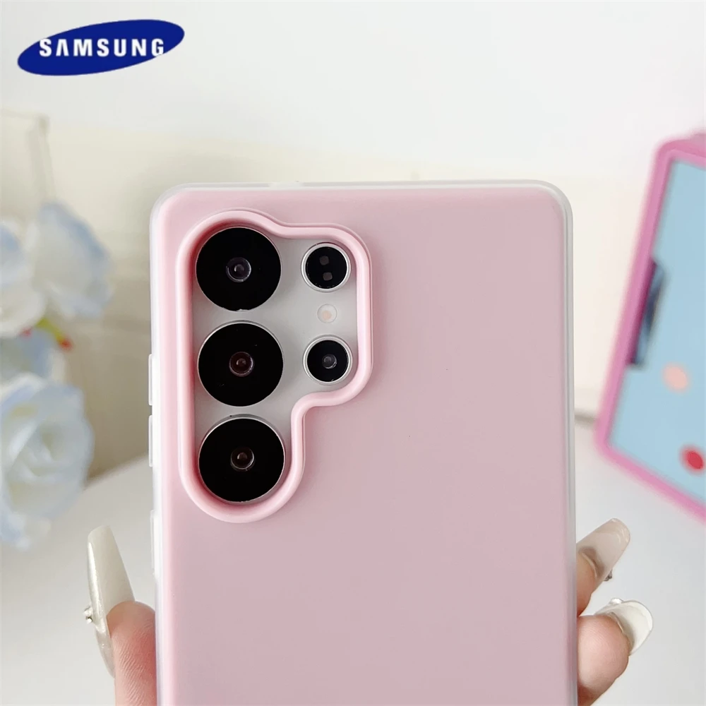 كاندي كولور جيلي 2 في 1 حافظة من السيليكون السائل لهاتف سامسونج جالاكسي S25 Plus S23 FE S24 S23 A54 A26 A15 A17 غطاء ناعم فائق غير لامع