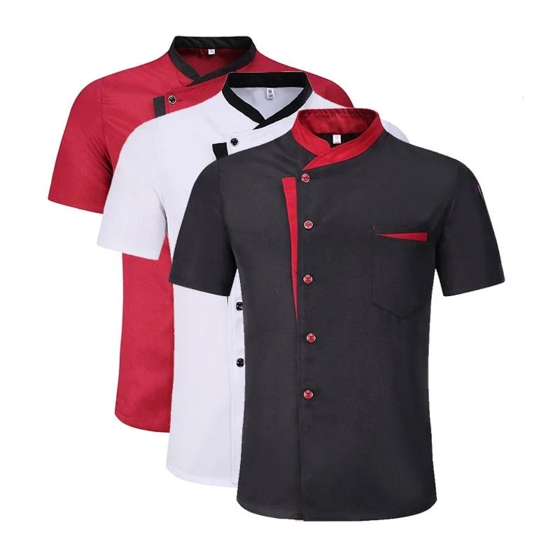 Uniforme de Chef de cantine de cuisine de Restaurant pour hommes et femmes, Style classique, veste de Chef à manches, vêtements de travail de serveur