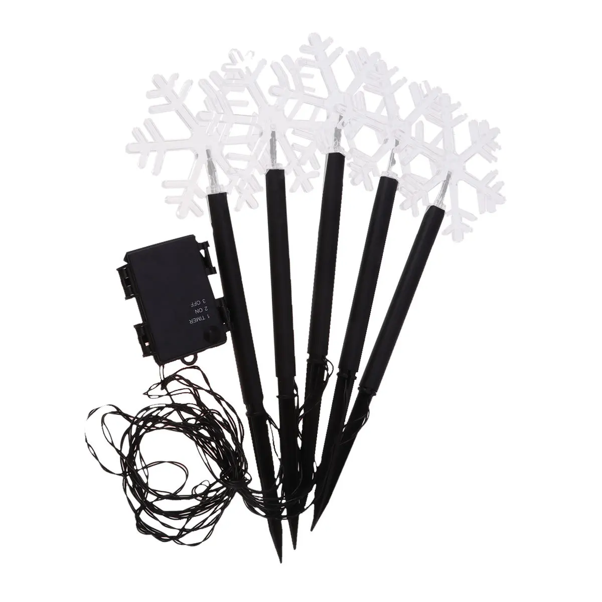 LED الاكريليك في الهواء الطلق عيد الميلاد ندفة الثلج حديقة حصة سلسلة ضوء ممتاز لساحة فناء الحديقة حديقة سلسلة مصباح #3