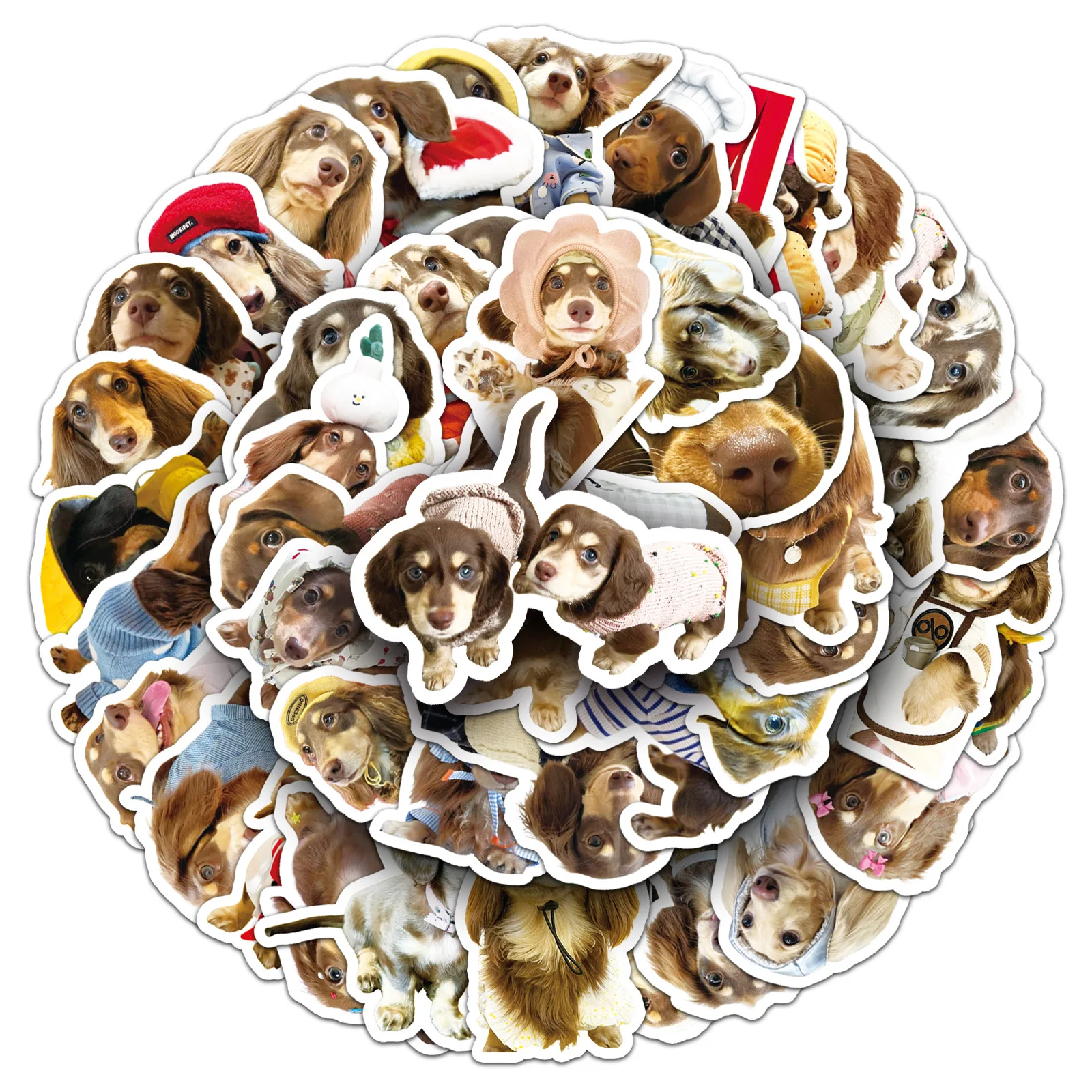 10/30/50PCS Cartoon Cute Dachshund Dog Stickers Animals DIY Laptop Car Mobile Scrapbooking Decoration Graffiti Decals Sticker F5