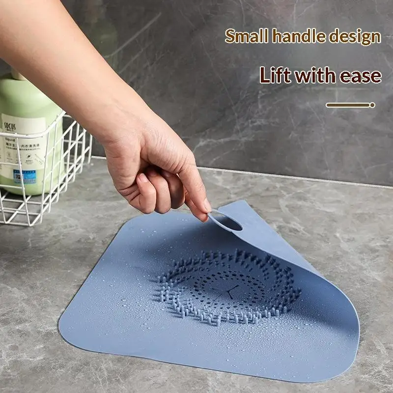 Silicone Floor Drain Anti Clogging Hair Catcher With Stopper Pad Bathroom Floor Drain Cover Sink Filter Bathroom Kitchen