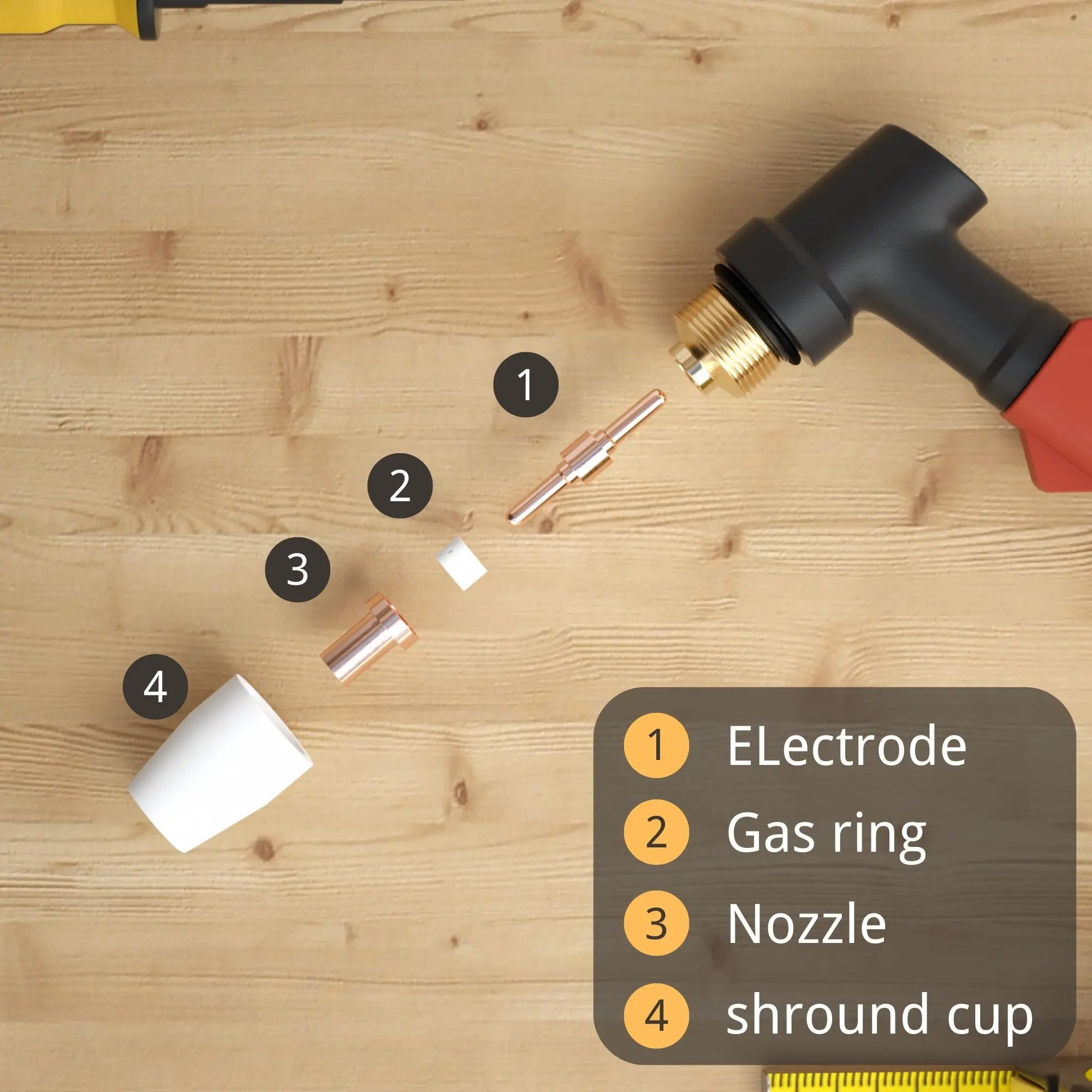 100 Stuks Plasma Cutter Tip Elektroden & Nozzles Kit Verbruiksartikelen Accessoires Voor PT31 Cut 30 40 50 Plasmasnijder Lassen gereedschap