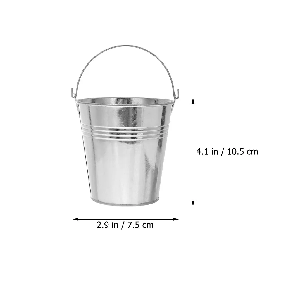 Small Iron Bucket Baskets Containers for Food Ice Cube Flowerpot Cookie Multifunctional Storage Tinplate Child Fried Cubes