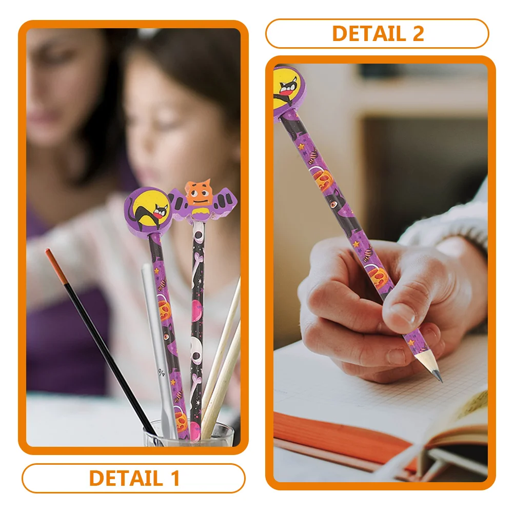 12 Pcs Halloween Pencil Comfortable Grip Pencils Color Kids Colored Handwriting Wood Colorful Convenient Preschool