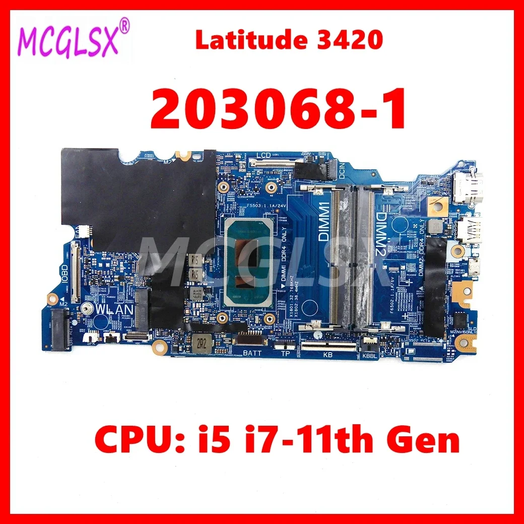 

203068-1 Notebook Mainboard For DELL Latitude 3420 Laptop Motherboard with i5 i7-11th Gen CPU