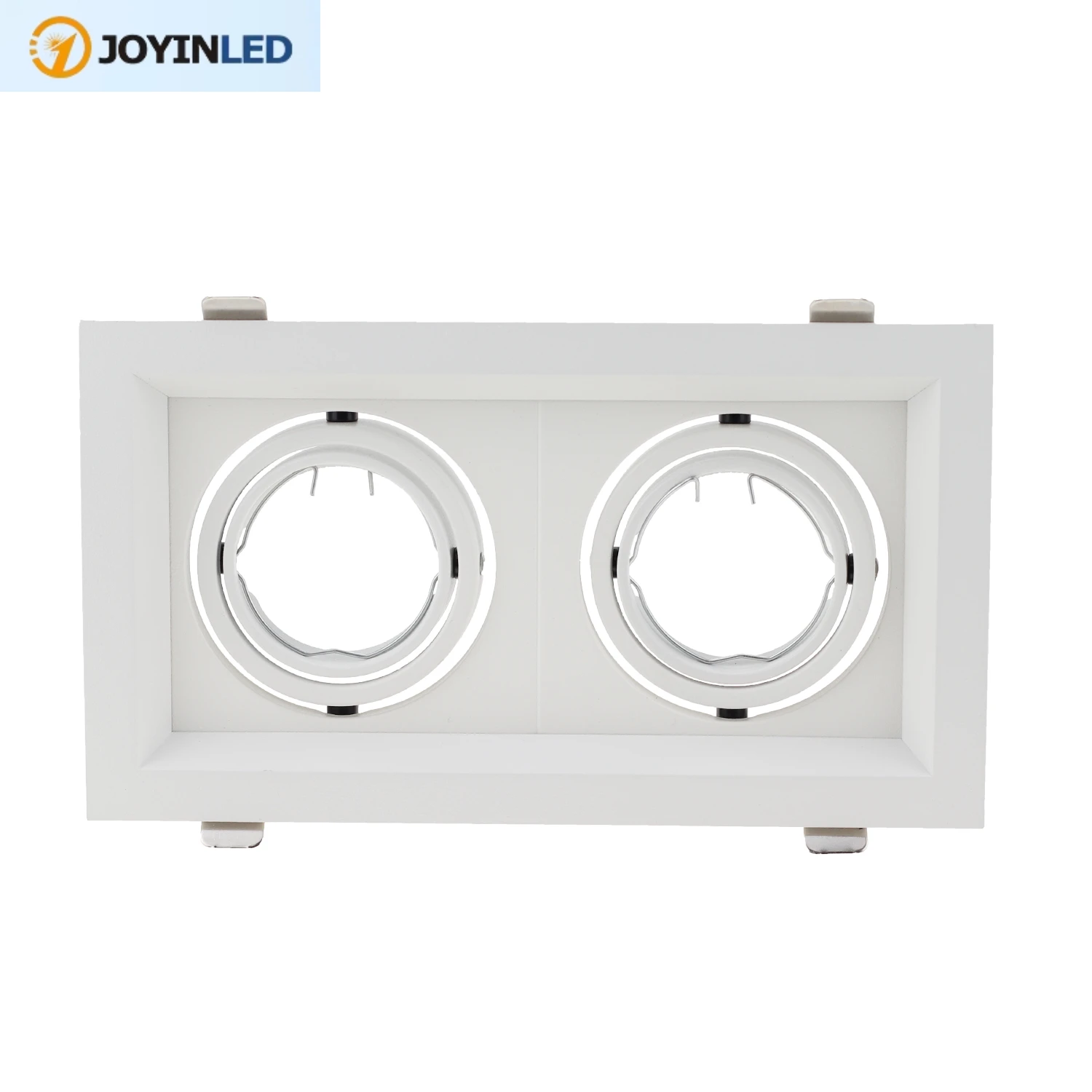 

2pcs/lot Square Double Ring Led Ceiling Recessed Adjustable GU10 MR16 Bulb Socket Base Spot Lamp Holder Frame Bracket Fitting