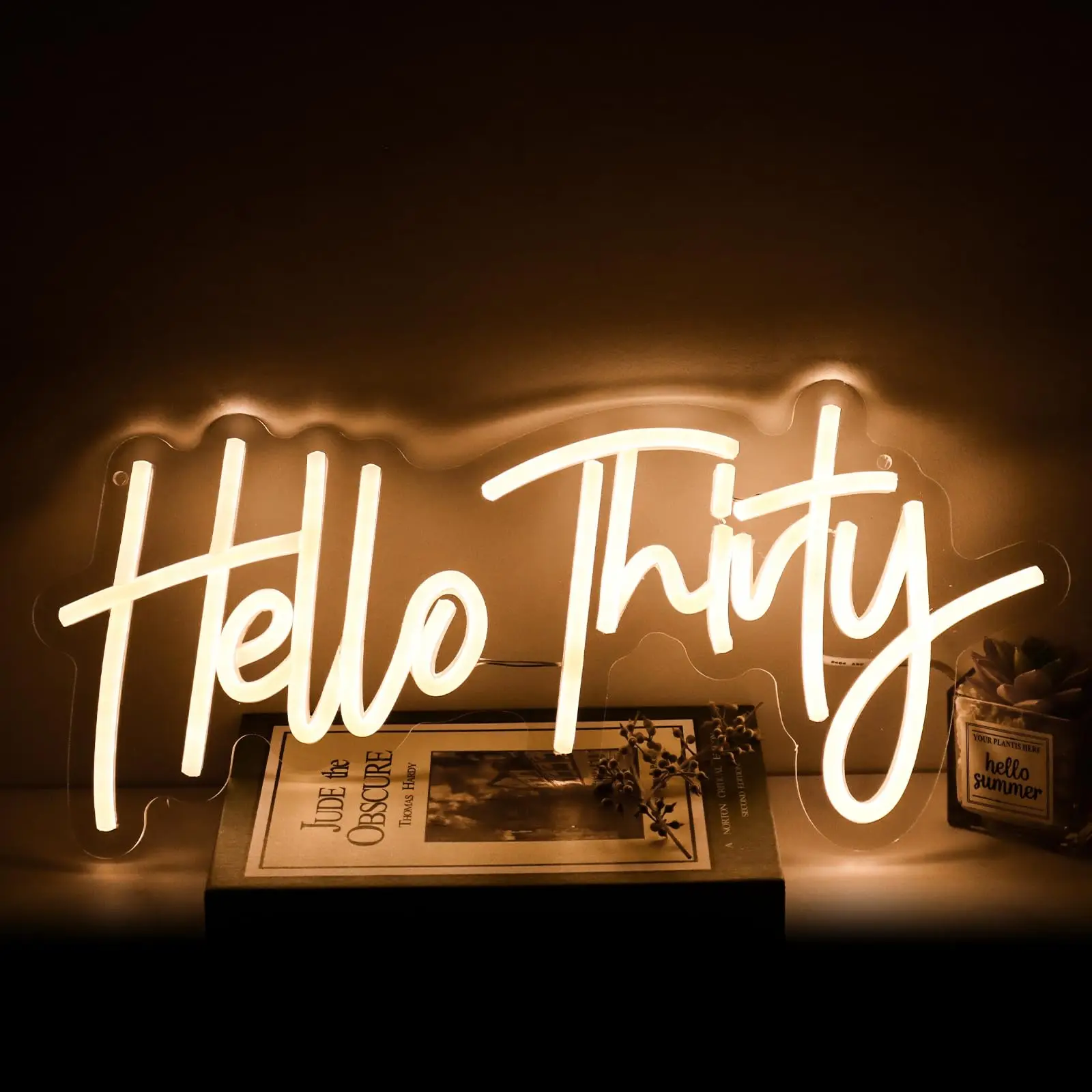

Неоновая вывеска «Hello Thirty», 30-й день рождения, неоновый свет с регулируемой яркостью для гостиной, дома, бара, квартиры, офиса, салона красоты, декор, подарки