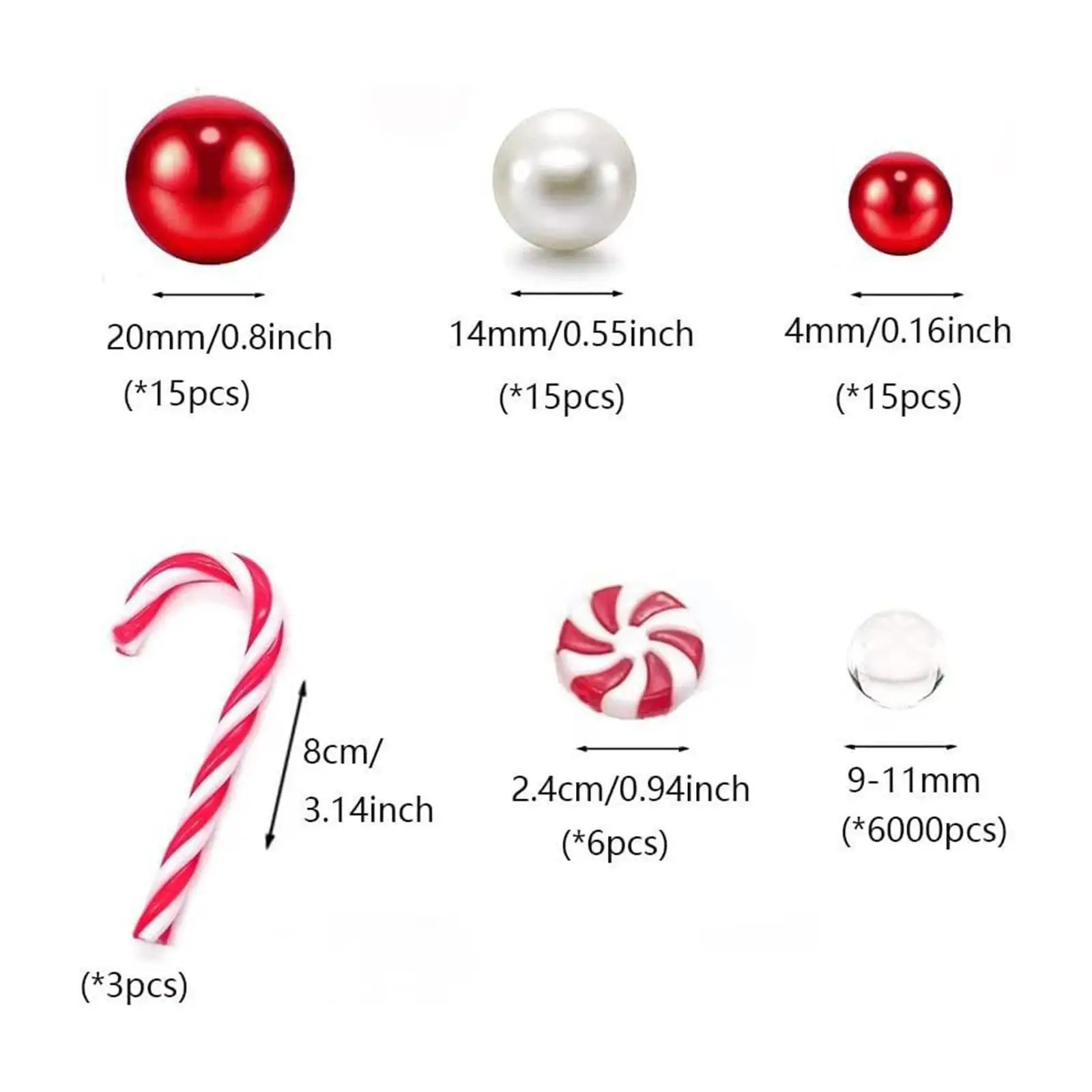 DIY Christmas Vase Filler Pearl Candles Material Gift Ornaments Table Party