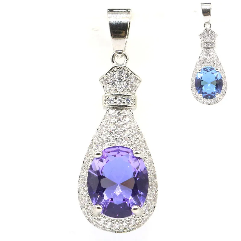 Buy 3 Get 1 Free 39x13mm Pretty 3.8g Zultanite Color Changing Alexandrite Topaz CZ Women Daily Wear Silver Pendant