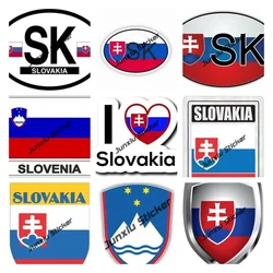 Slowakei Flagge Aufkleber Wappen Auto Aufkleber Zubehör Neue Version Slowakei SK Land Code Flagge Karte Abdeckung Kratzer Aufkleber