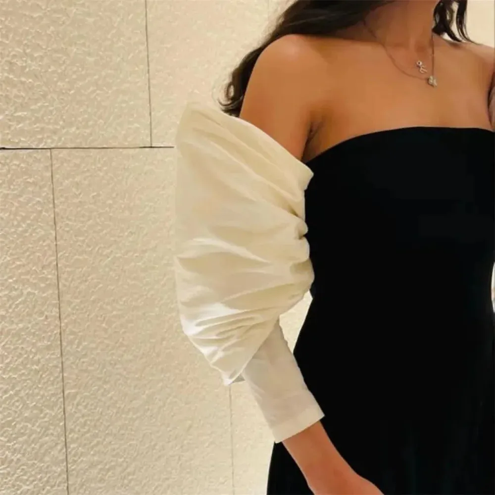 Black Evening Dresses Puff Sleeve Wedding Woman Party Dresses 2024 Formal Occasion Pants sets Long Prom Gown New فساتين طويلة