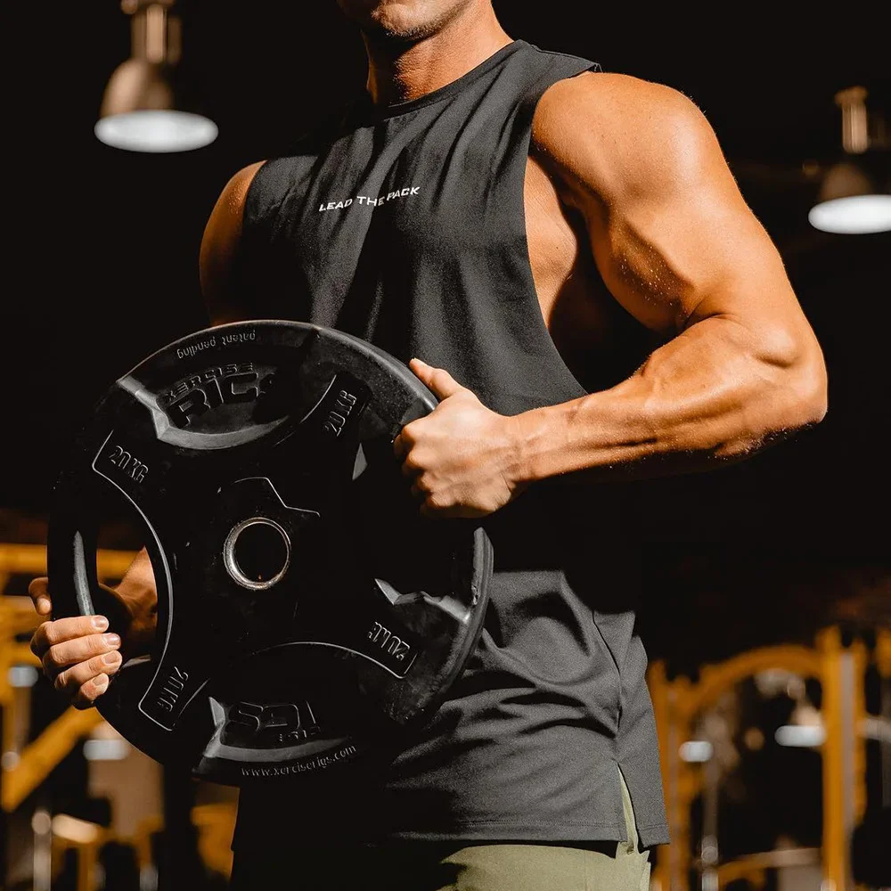 Men Tank Tops Fashion Sleeveless Shirts Muscle Crop Top  Patchwork A-shirts for Men Workout Fitness