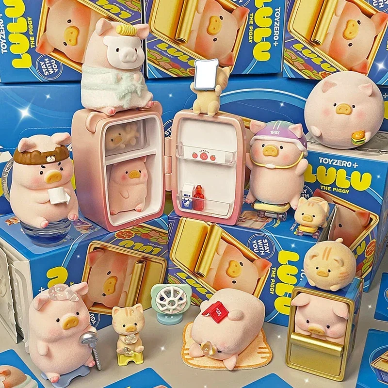 Lulu Pig Blind Box Toys Associated Daily Kawaii Piggy Anime Figure Doll Surprise Bag Room Ornament Collection Model Kids Gifts