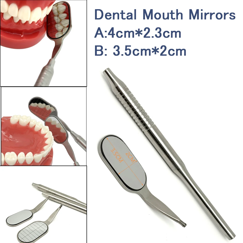 High Quality Dental Long shape Mouth Mirror Anti-fog Rhodium Mirrors Reflectors with Handle Oral Cleaning Tool Dental Tools