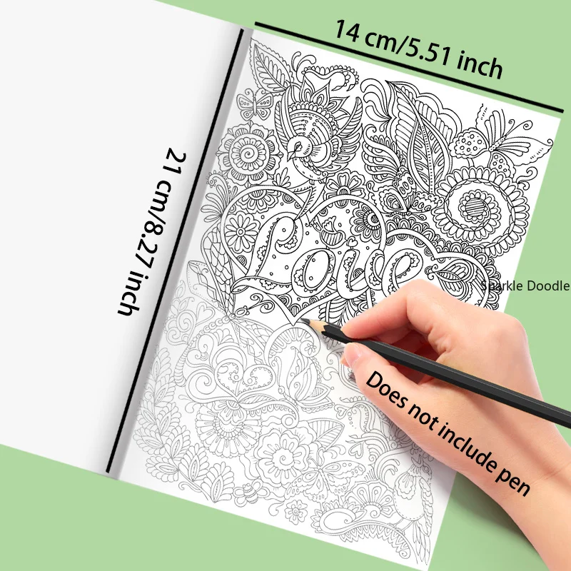 A Diverse Themed Meditation Coloring Graffiti Copy Book, Succulent Plants/flowers/food/mandalas and Other Themes, 24 Pages