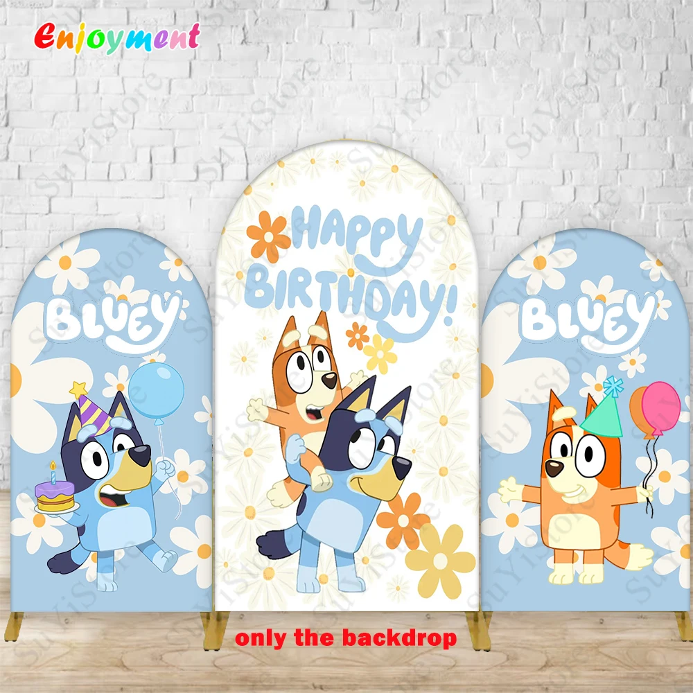 Cubierta de fondo de arco de perro azul, suministros de fiesta de cumpleaños para niños, accesorios de fotografía, decoración de fondo, pancarta para Baby Shower