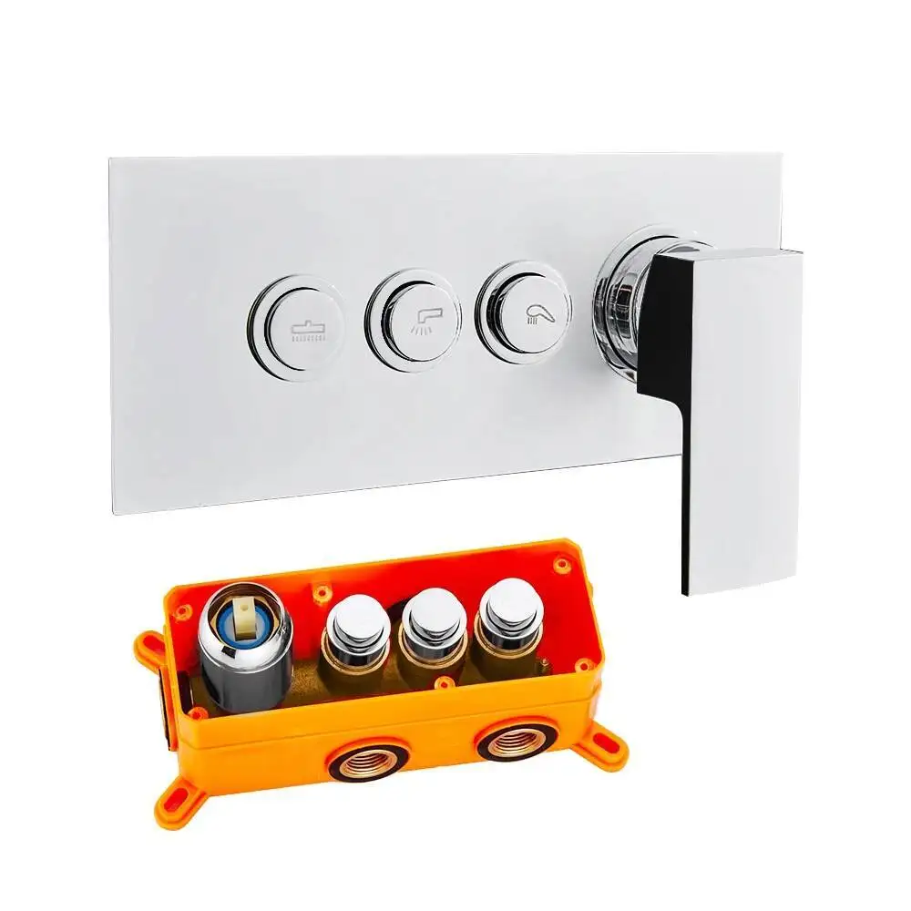 

Two Or Three Function Device Bath Mixer Shower Exposed Valve Thermo Bathroom Faucet