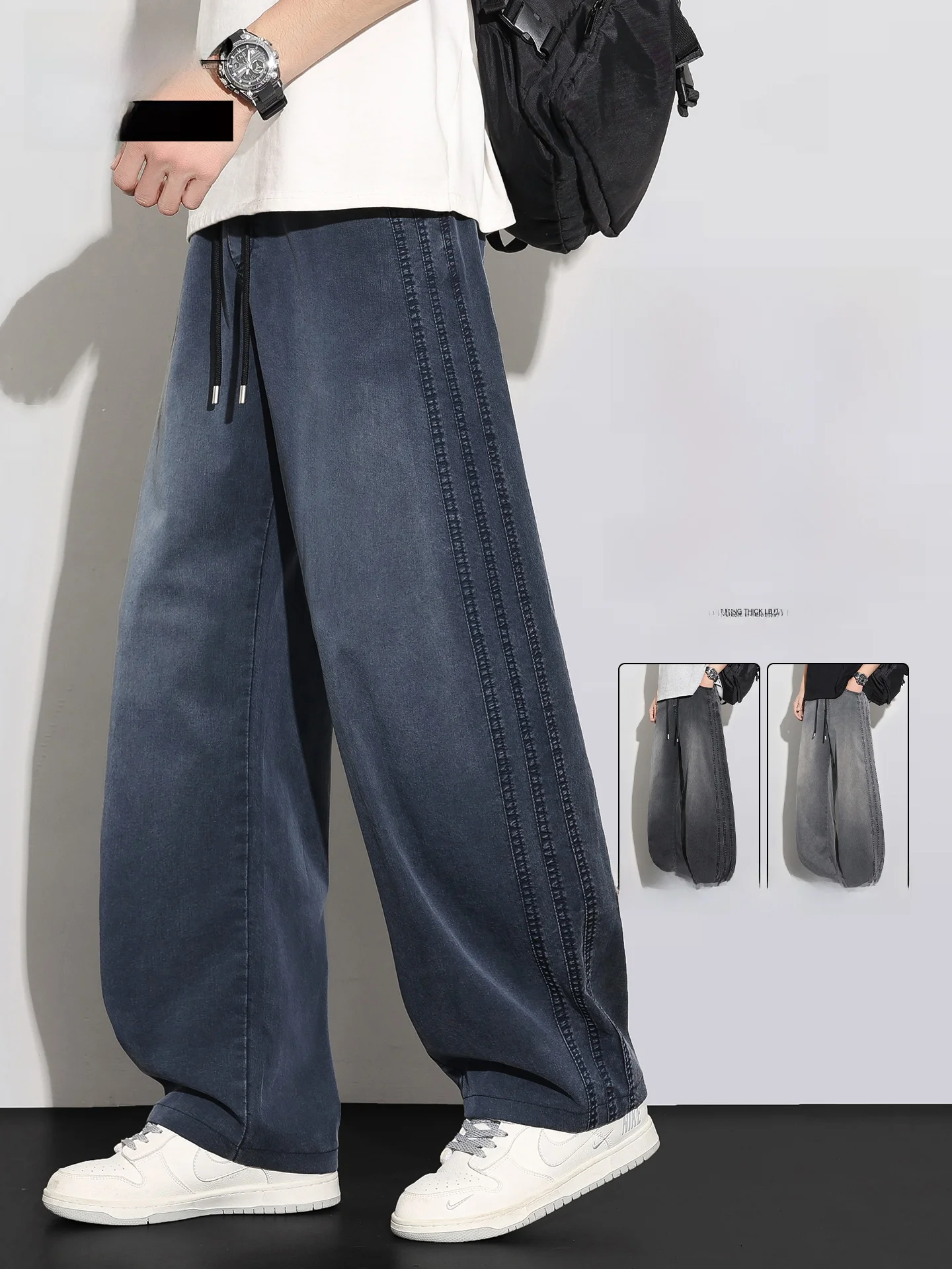 TUCANO Jeans de Pierna Recta Holgados para Hombre, Estilo Americano Casual de Verano, Mezcla de Fibra Levis, Resistentes al D...