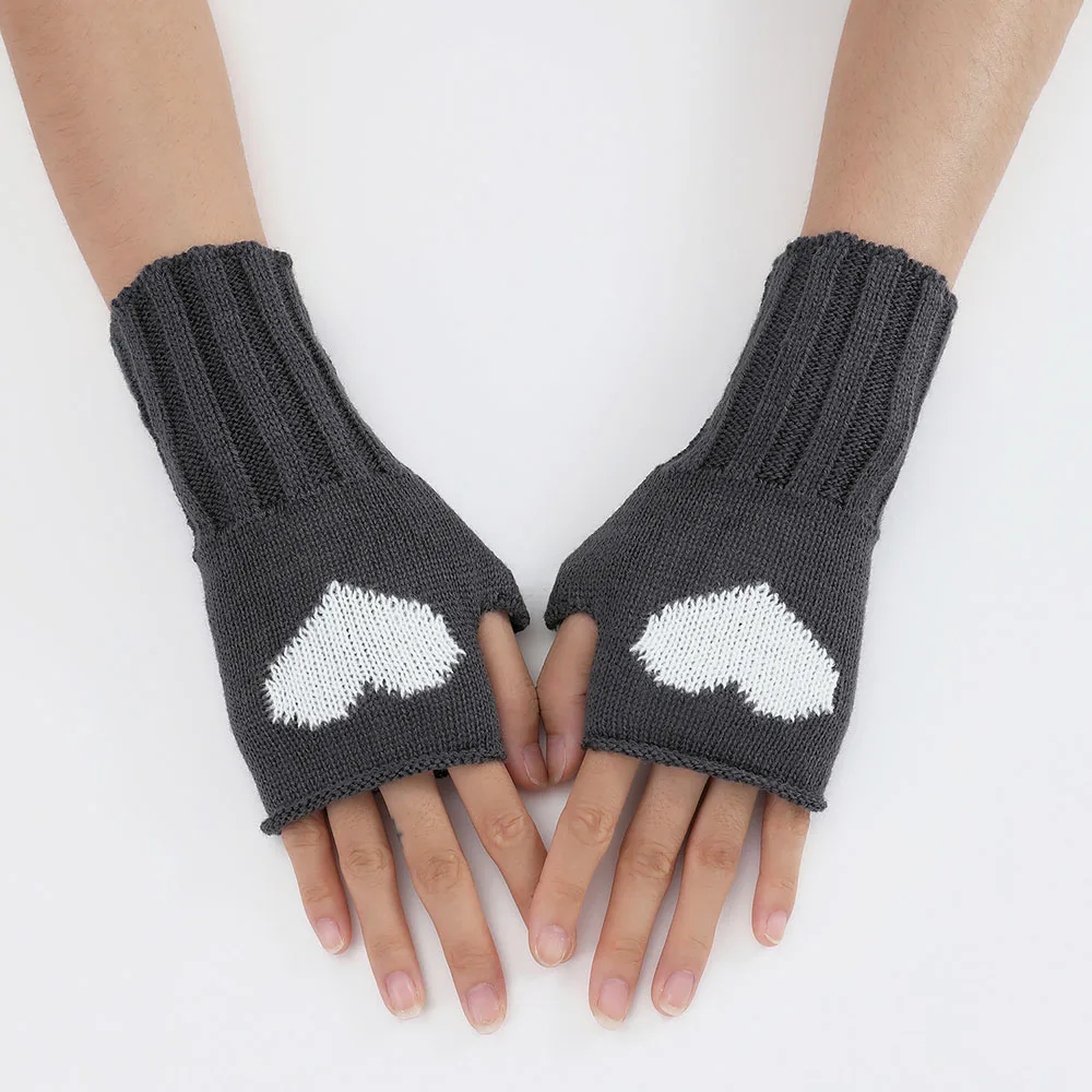 

Winter Knitted Woolen Gloves for Women Soft Warm Half Finger Gloves punk Y2k Handschoenen Fingerless Mitten Unisex Guantes