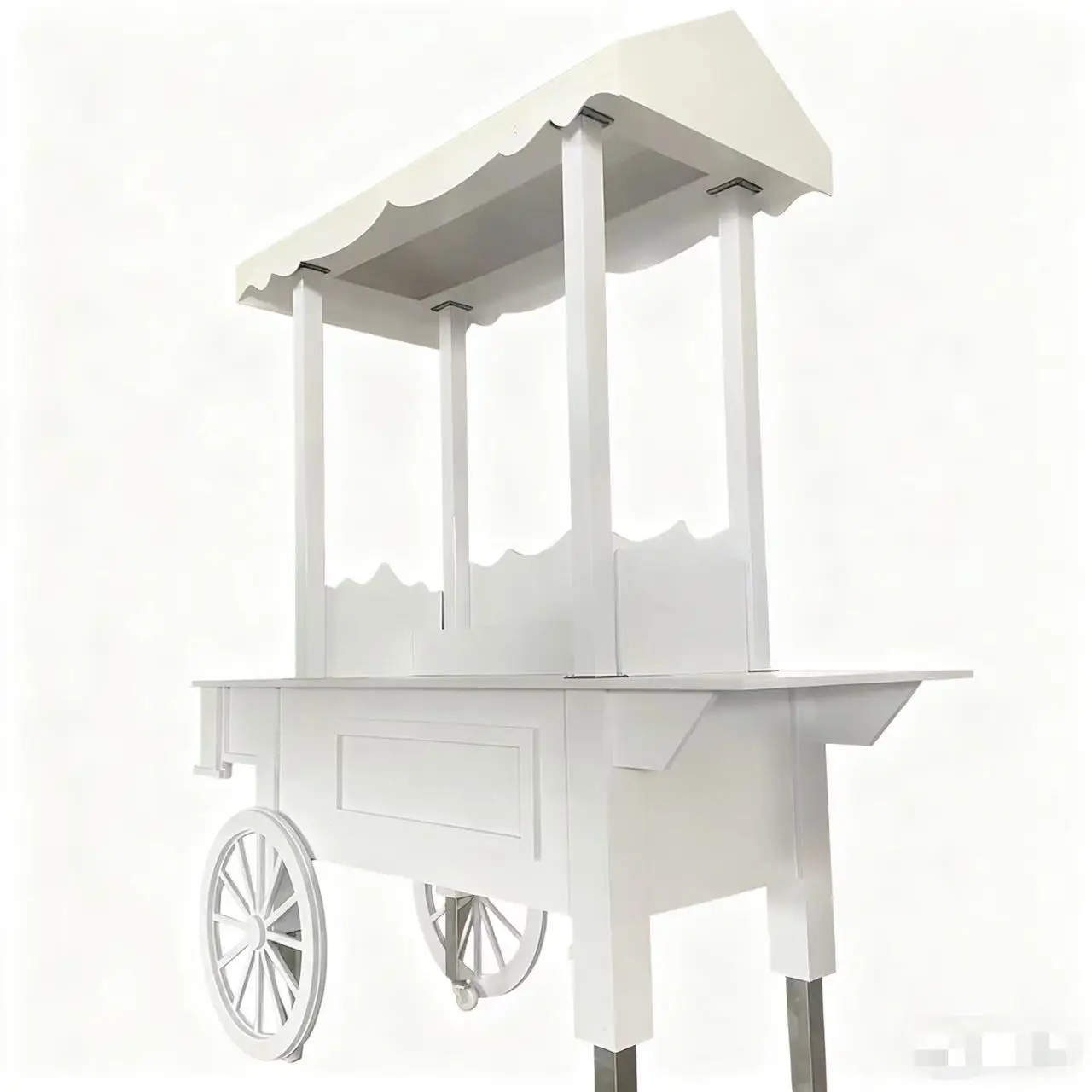 

Hot Sale European Style Candy Dessert Cake Cart Display with Canopy and Wheels for Festival Birthday Party Wedding Celebration