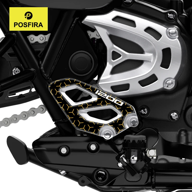 POSFIRA Motorcycle Footrest Panel Sticker 3D Resin Decal for Triumph Scrambler 1200 XC/XE/X 2019-2026 2025 2024 2023 Accessories