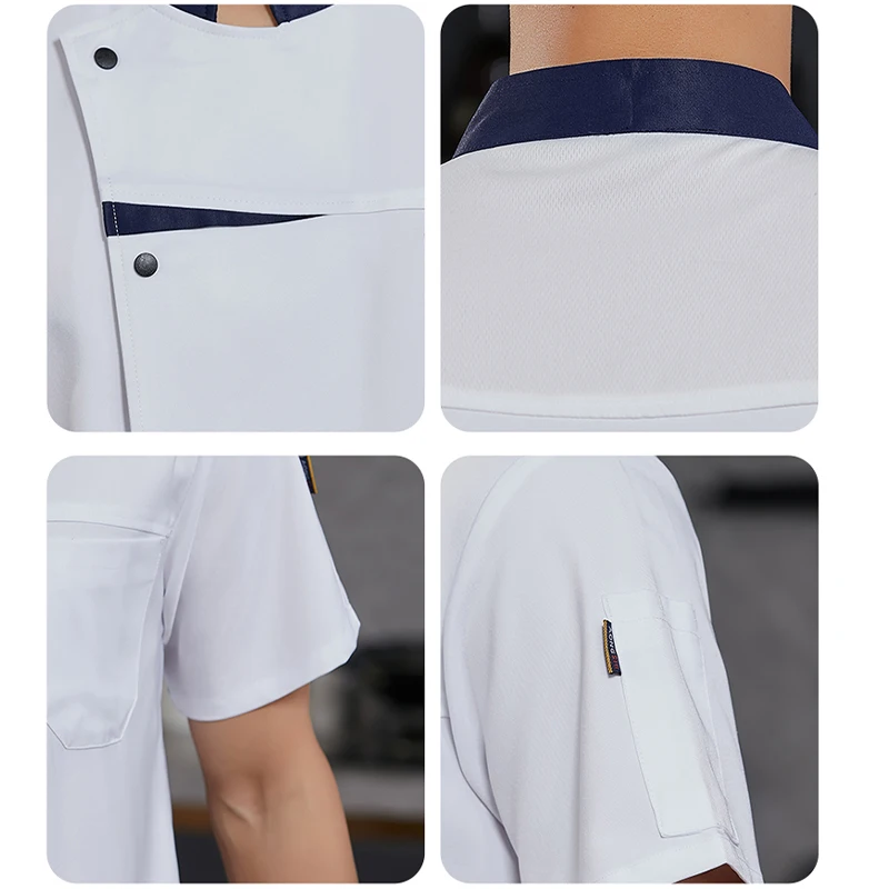 Camicia da cucina Costume da cucina cameriere abiti da lavoro salopette da ristorante uniforme da cuoco dell'hotel giacca da cuoco da uomo abbigliamento da lavoro da forno