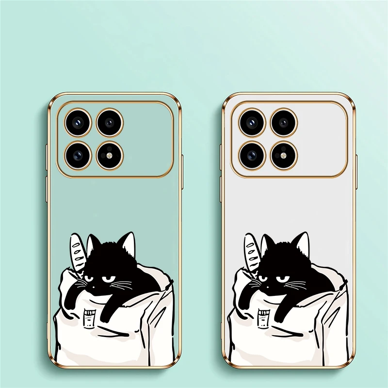 Redmi K90 Pro Max لطيف القطة السوداء نمط جراب هاتف ل Xiaomi Redmi K90 K 90 سيليكون لينة بولي يوريثان تصفيح غطاء مقاوم للصدمات