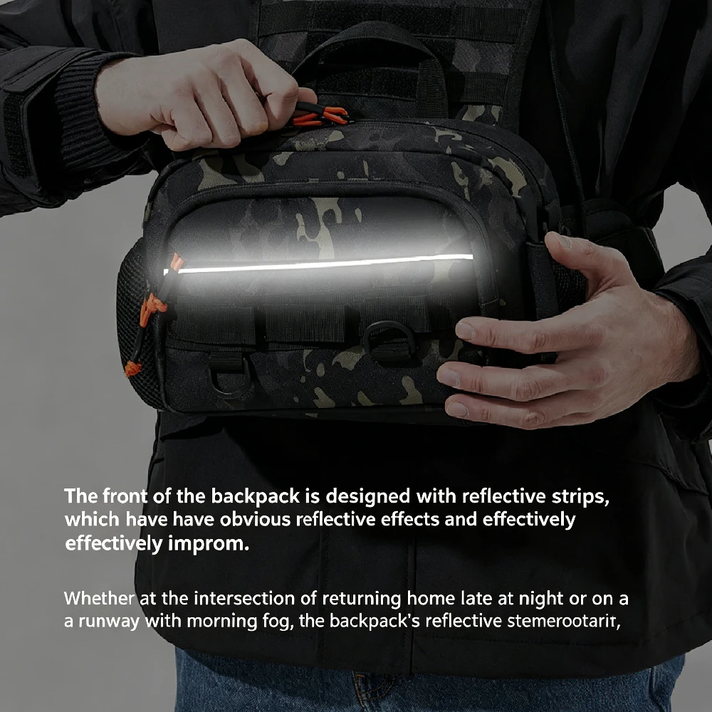 RGGMQQ 1 Stück Angel-Brusttasche, wasserdichte Fliegenfischertasche mit reflektierendem Design für Herren und Damen, ideal für Outdoor-Aktivitäten wie Jagd und Wandern. – Detail 8