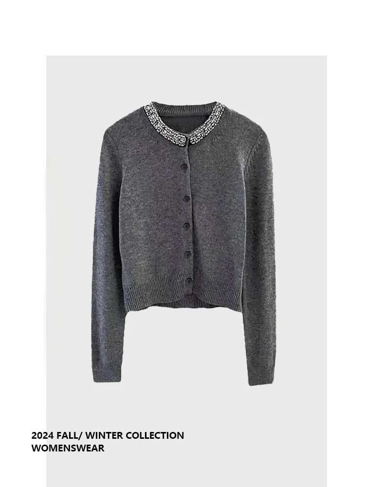 

Элегантный вязаный кардиган Forever 2 с богатой отделкой, осенне-зимний свитер-жакет, длинный свитер для женщин с пышными формами