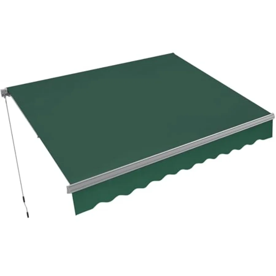 Patio Awning 8x7 Feet Sunshade Canopy for Manual Retractable Awnings, Aluminum Frame, Dark Green, 280G Polyester Fabric
