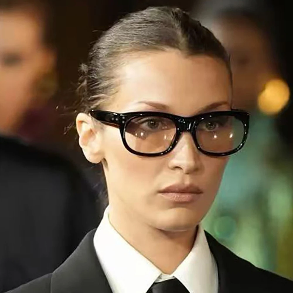 Horn-Rimmed Glasses Transparent Vintage Glasses Thick Frame Glasses Lightweight For Unisex Work Office