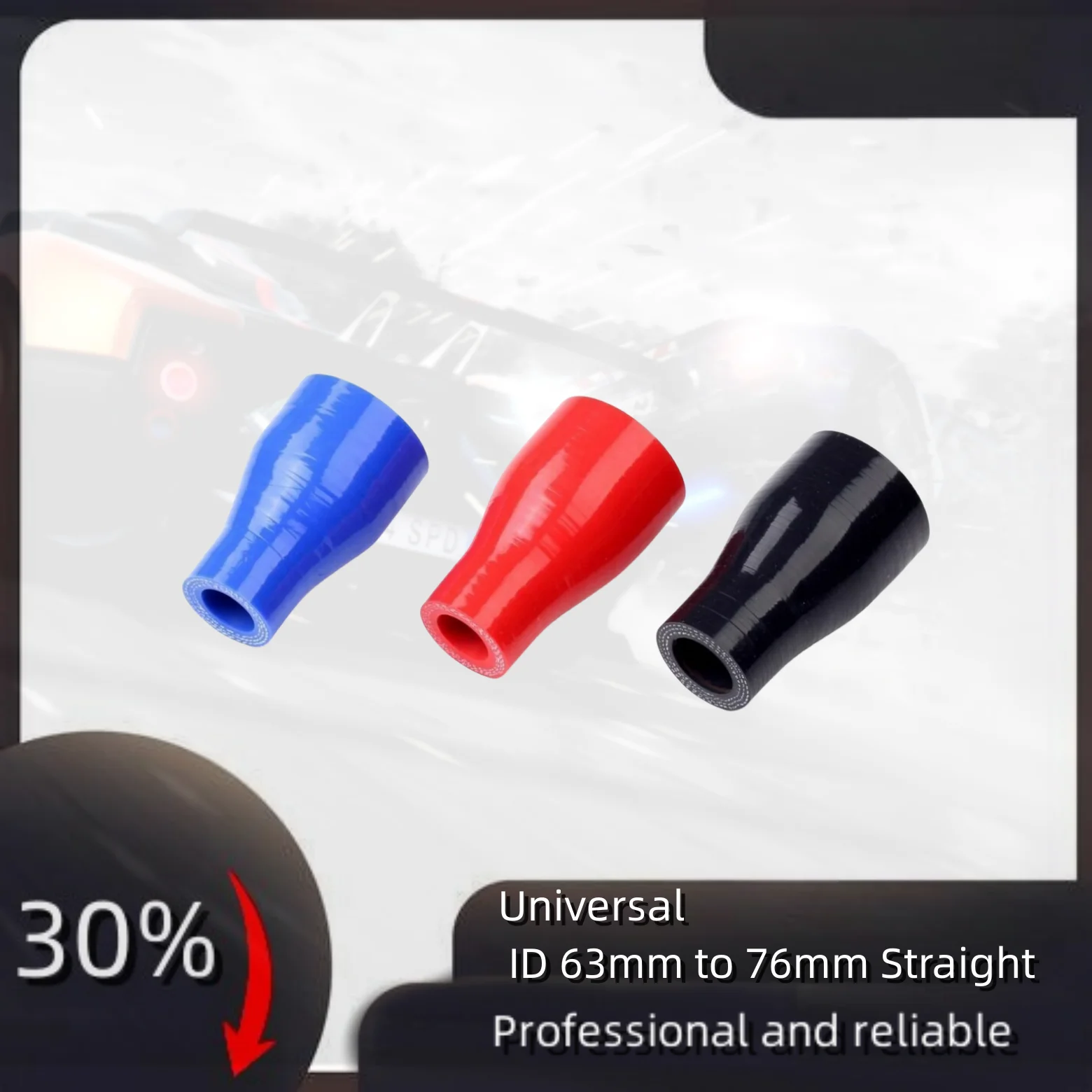 

Universal ID 63mm to 76mm Straight SiLicone Hose For Coupler Reducer Engine Coolant Intercooler Radiator Piping