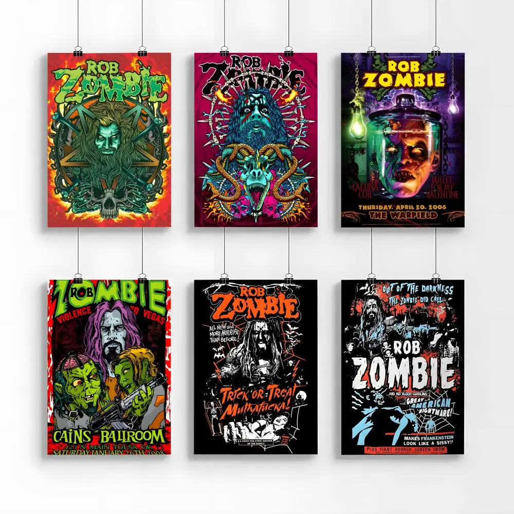 Rob Z-zombie Singer Poster Self-adhesive Painting With Prints Home Bedroom Living Room Decoration