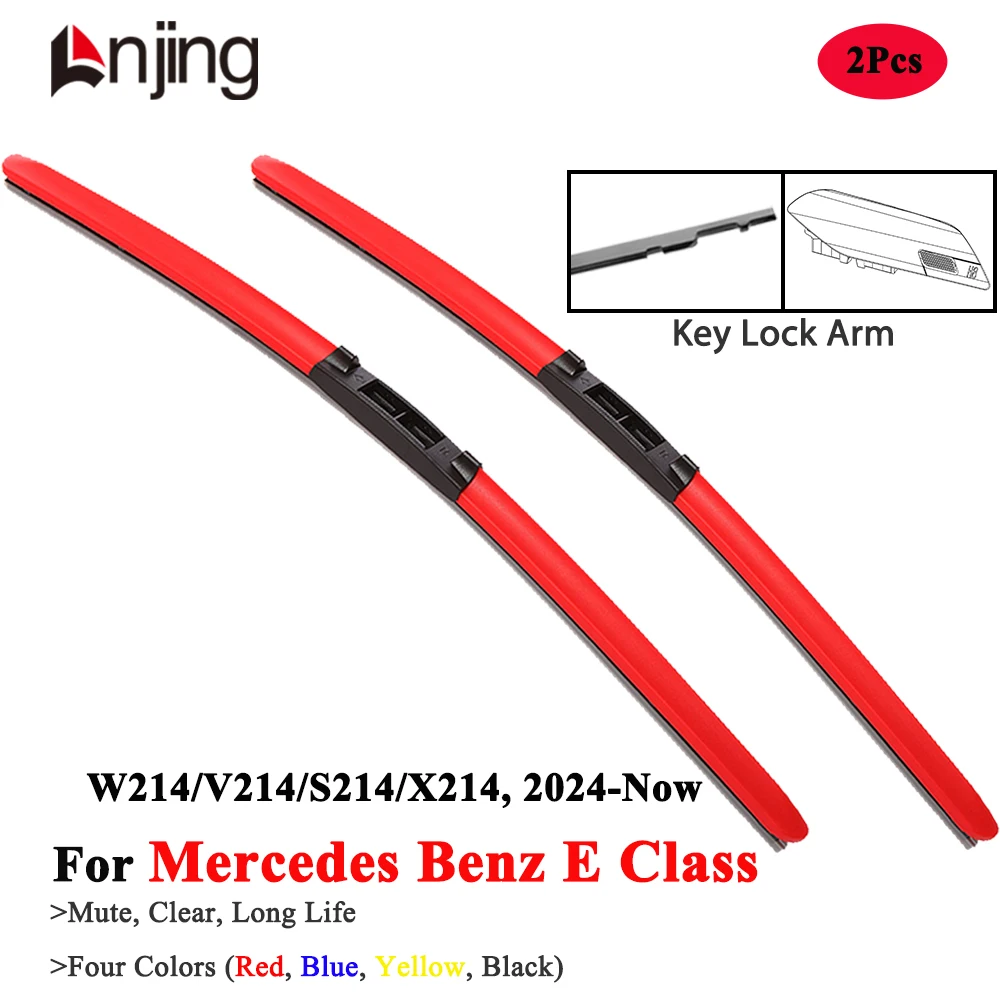 

LNJING Colorful Windshield Wiper Blades For Mercedes Benz E Class W214 V214 E200 E300E E350 E400E E450 2024 2025 Car Accessories