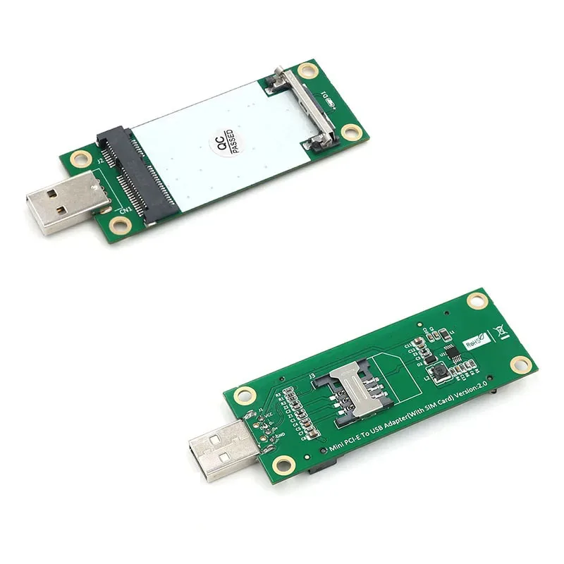 Adaptador de rede riser mini pcie para usb2.0 com slot para cartão sim para módulo de rede 3g/4g/wwan/lte sem fio mini-cartão para pc desktop