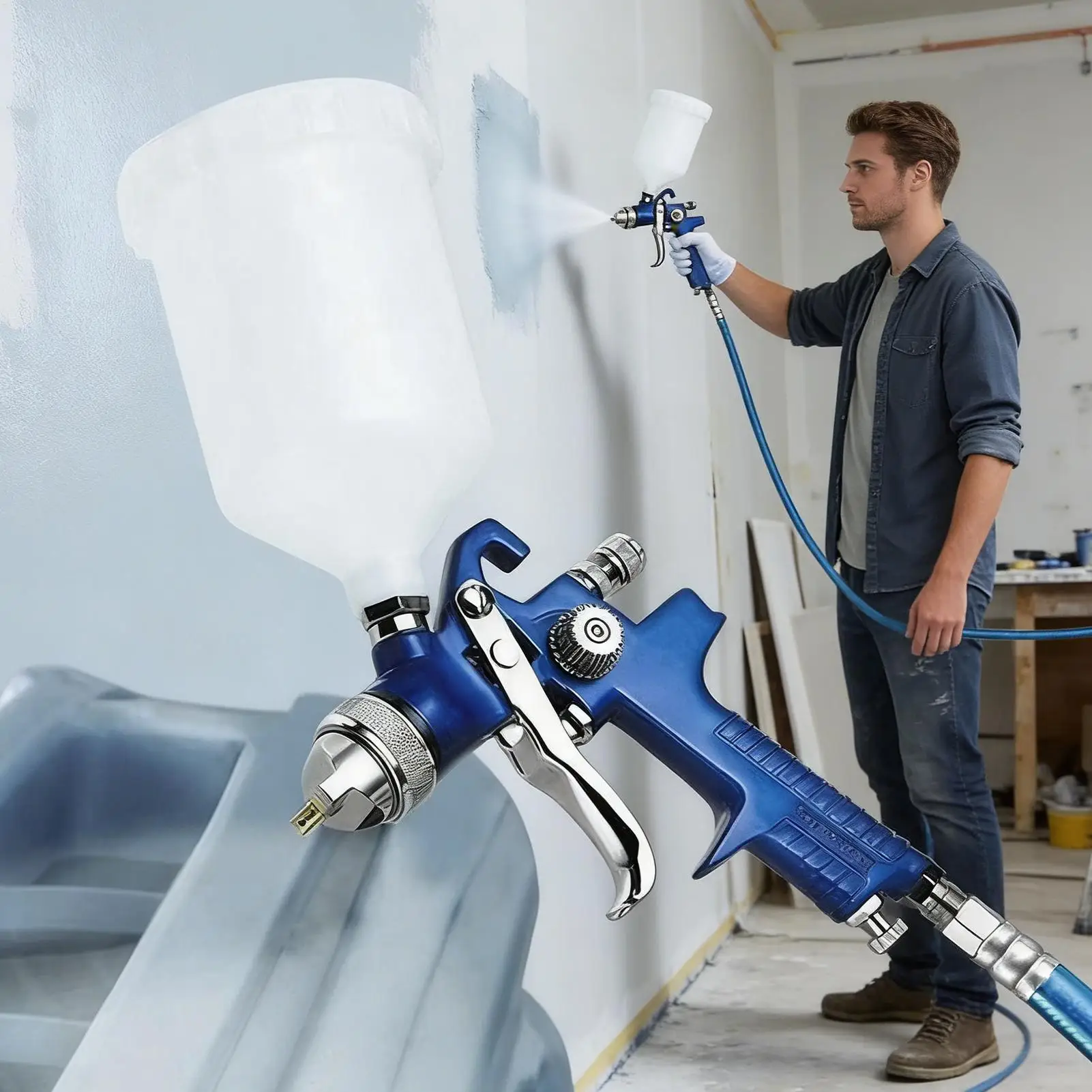 Paint Sprayer Ergonomic Quick Release Home Refinishing Tool Cabinets Paint Sprayer For Furniture Fences Sheds Wall Ceiling